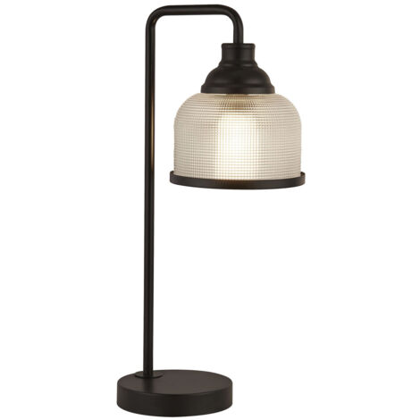 Lampada da tavolo Highworth - Nero opaco e vetro olografico