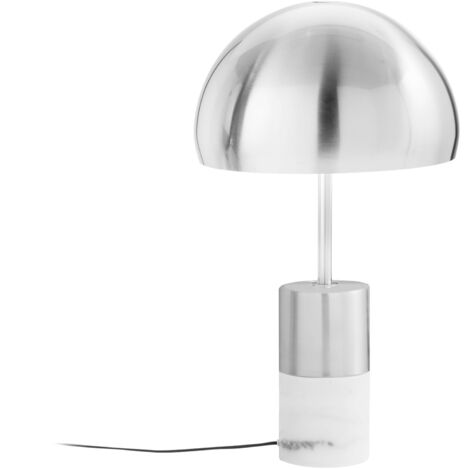 "Lampada da tavolo IGEA in metallo nichel con base effetto marmo"