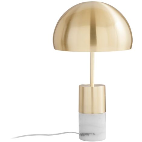 "Lampada da tavolo IGEA in metallo oro con base effetto marmo"