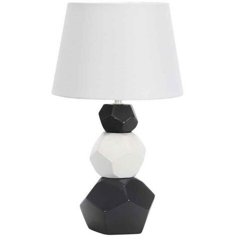 Lampada da tavolo in ceramica foz 1xe27 blanc/neg pant white 41x24x24 cm