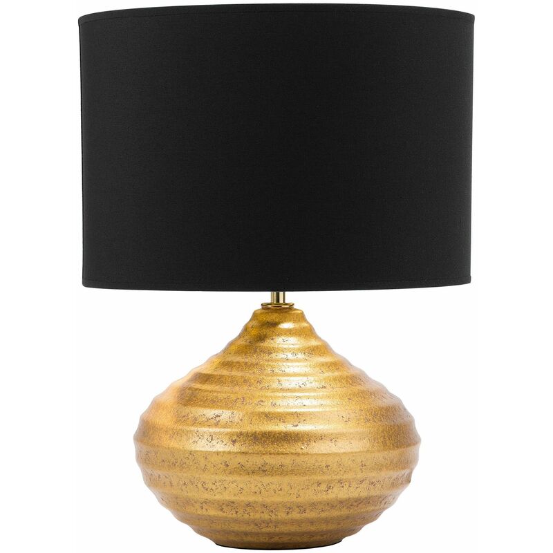 Image of Lampada da tavolo in ceramica in color oro Kuban