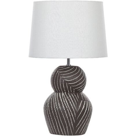 Lampada da tavolo in ceramica paralume in tessuto nero 63 cm comodino classico Guapore