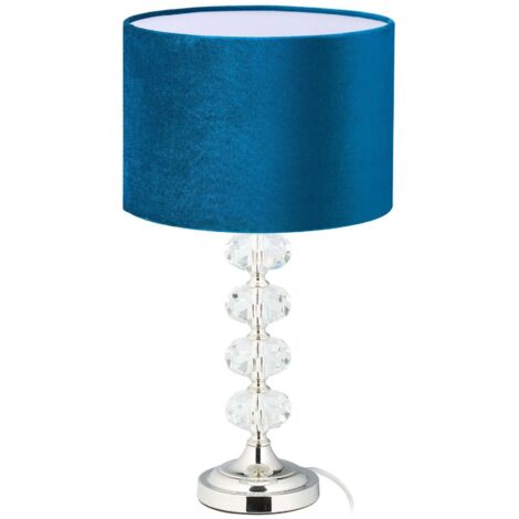 Lampada da tavolo in cristallo e velluto blu 88