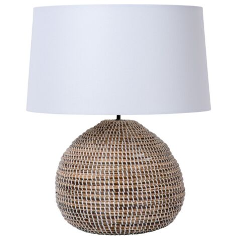 Lampada da tavolo in erba marina marrone/bianco E27 Maduka Lucide