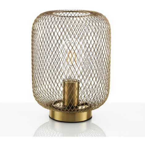 Lampada da tavolo in filo di metallo ottone anticato cm Ø.20 x H.27