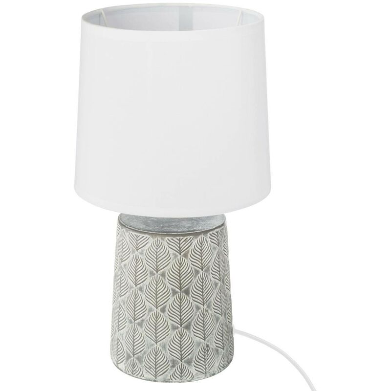 Image of Lampada cyril in ceramica grigia h36cm - lampada in ceramica, gres, dimensioni d. 21 x h. 35,5 cm base: d. 13 h. 24,3 cm paralume: p. 21 x p. 17,5 x