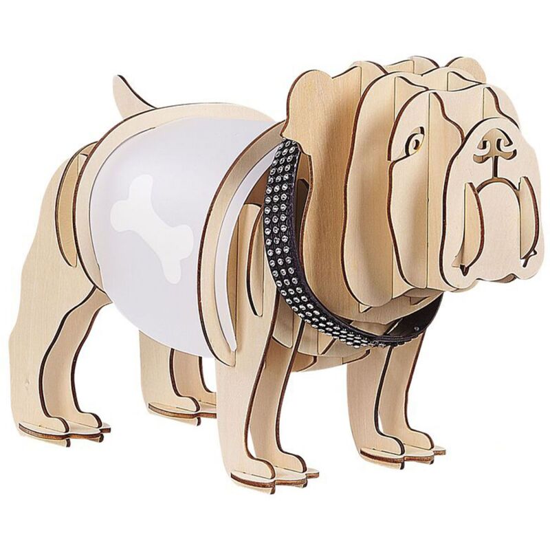 Beliani - Lampada da tavolo in legno chiaro a