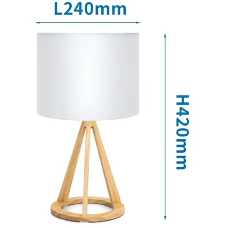 lampada da tavolo in legno E27 bianco caldo 9 watt