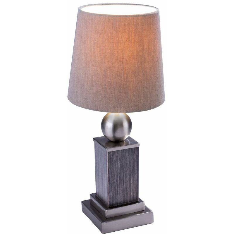 Image of Etc-shop - Lampada da tavolo in legno Illuminazione soggiorno / camera da letto Lampada da lettura in tessuto con luce notturna in un set che include