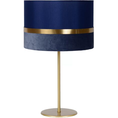 Lampada da tavolo in lino blu oro E27 Extravaganza Lucide