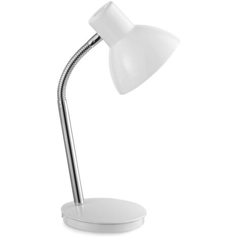 Lampada da tavolo in metallo colore bianco orientabile 1 luce attacco E14 Play