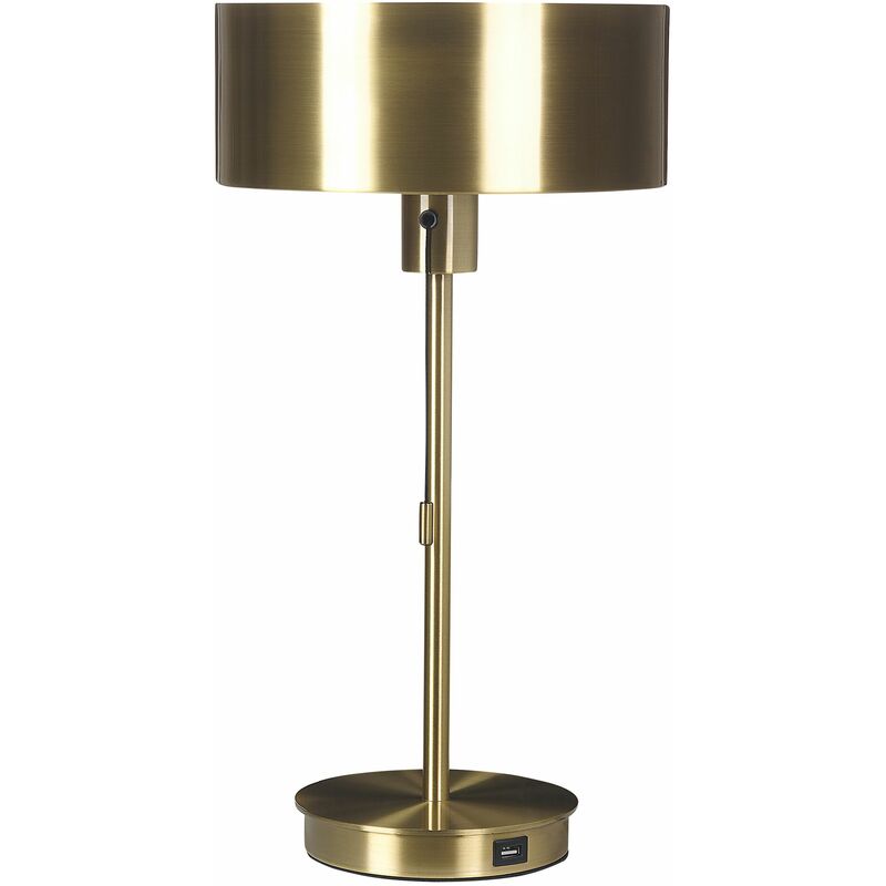 Image of Lampada da tavolo in metallo dorato 47 cm con porta USB Aripo - Oro