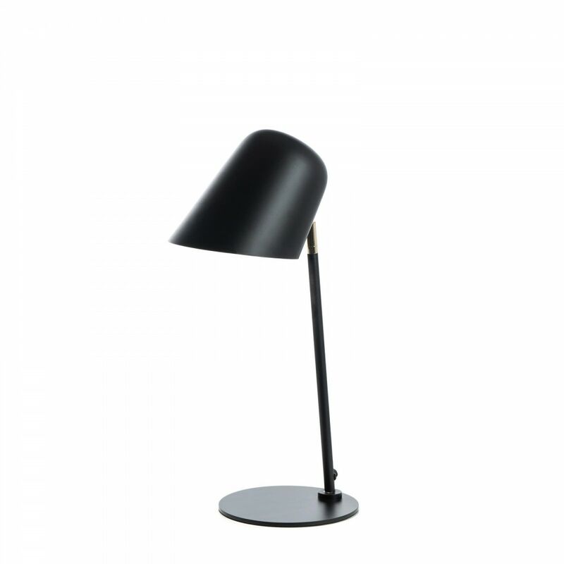 Image of Lampada da tavolo in metallo nero opaco, 20cm x 20cm x 50cm