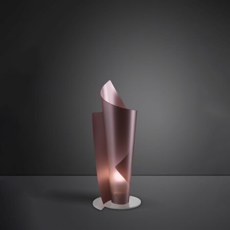 Lampada da tavolo in Polilux VELA Rosa diametro 19 x h50 cm