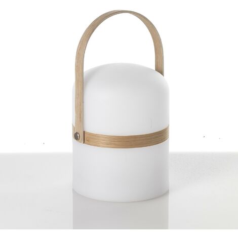 Lampada da tavolo in resina di polietilene bianca cm. Ø14,5 H.19/26,5