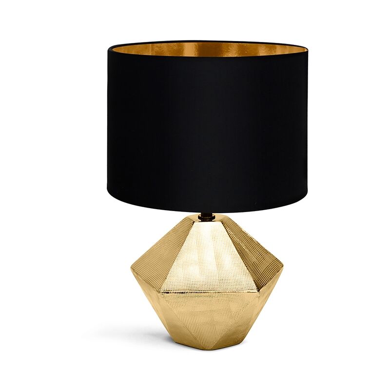 Image of Lampada da tavolo scrivania E14 ceramica comodino abatjour design oro moderno 1