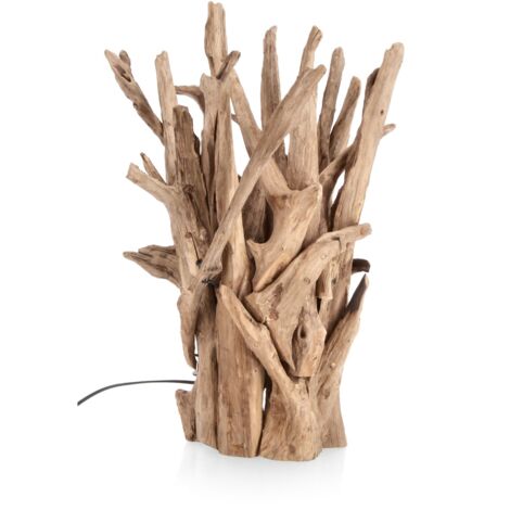 Lampada da Tavolo in Teak Marrone Rustica da Interno - ANANYA