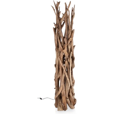 Lampada da Tavolo in Teak Marrone Rustica da Interno - ANANYA