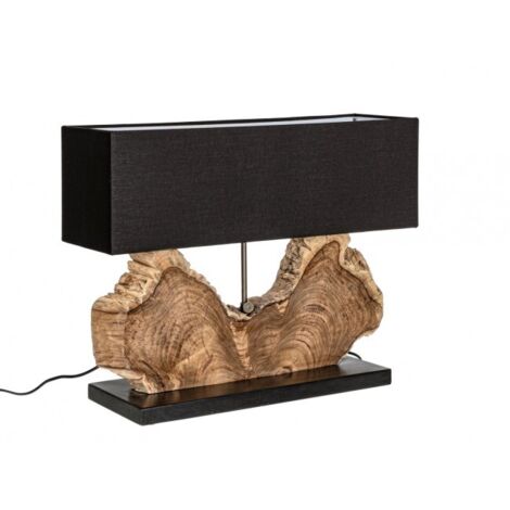 Lampada da Tavolo in Teak Nero Moderna da Interni - ANANYA