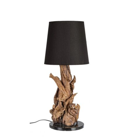 Lampada da Tavolo in Teak Nero Rustica da Interno - ANANYA