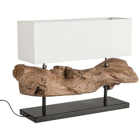 Lampada da Tavolo in Teak Nero Stile Naturale da Interno - ANANYA