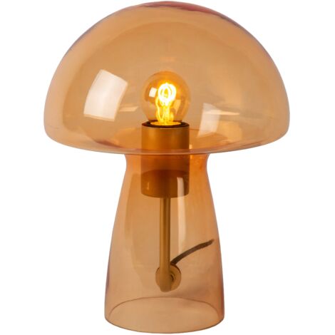 Lampada da tavolo in vetro ambra Fungo E27 Lucide 28cm