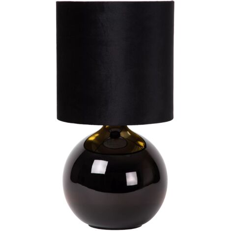 Lampada da tavolo in vetro con paralume nera E14 Esterad Lucide