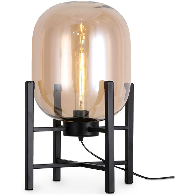 Image of Lampada da tavolo - Lampada da salotto - Grau Ambra - Vetro, Ferro - Ambra