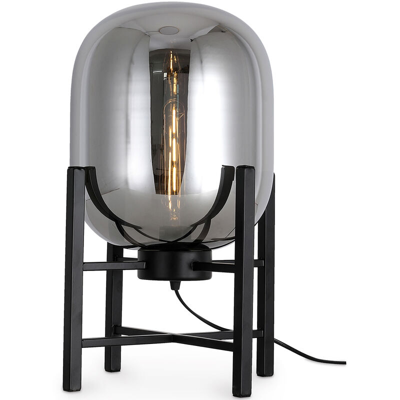 Image of Lampada da tavolo - Lampada da salotto - Grau Fumo - Vetro, Ferro - Fumo