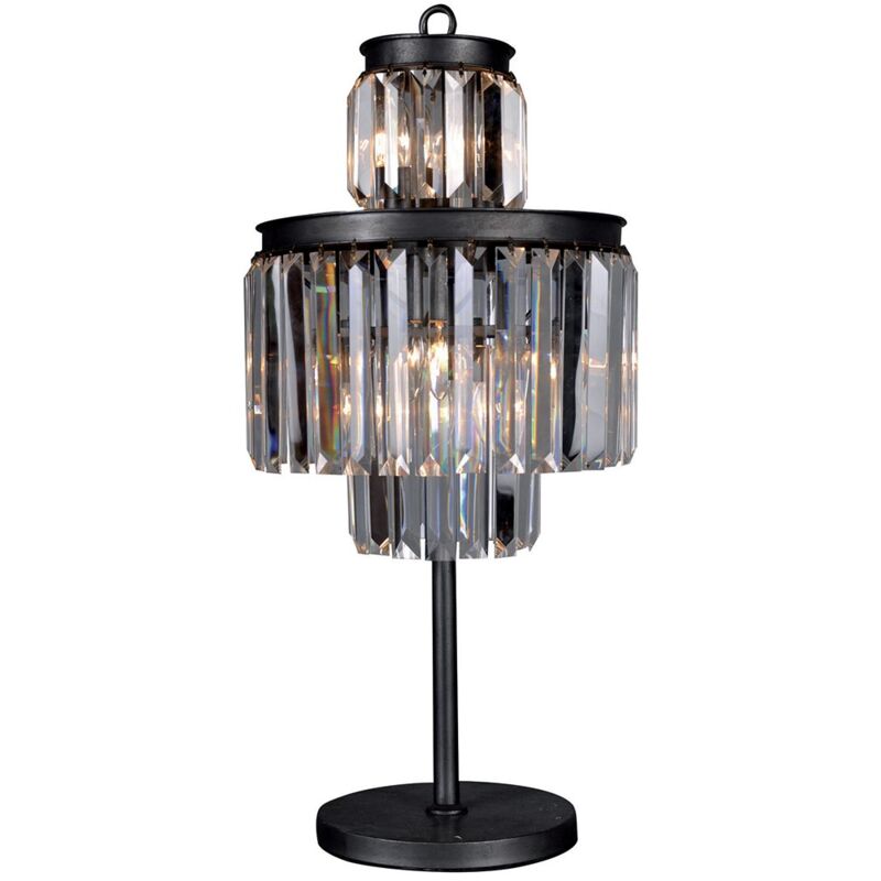 Signature - Lampada da tavolo in vetro e metallo grigio Fulgurante