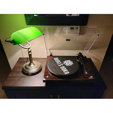 Lampada da tavolo in vetro verde con interruttore a scorrimento (sorgente luminosa non inclusa)