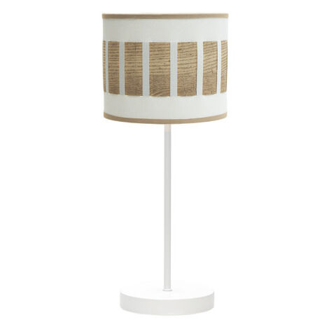 lampada da tavolo ivanna 1xe14 bianco/bianco-legno 43x17x17 cm