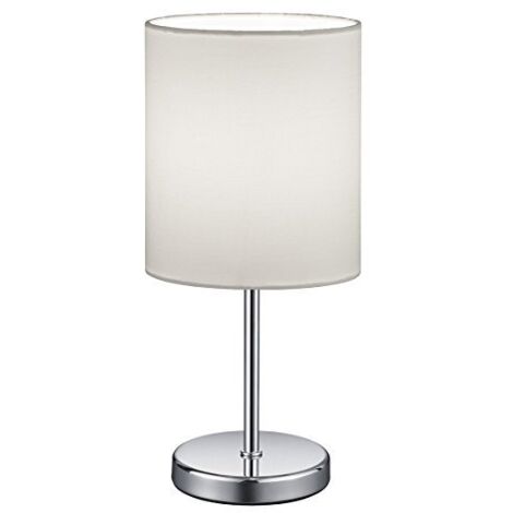 Lampada da tavolo JERRYmetallo cromato R50491001 paralume bianco
