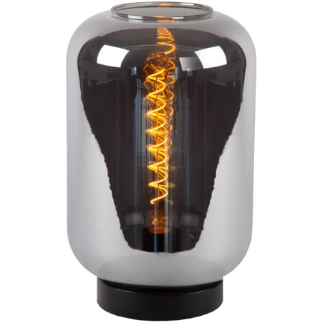 Lampada da tavolo Joanet Lucide vetro fumé nero E27