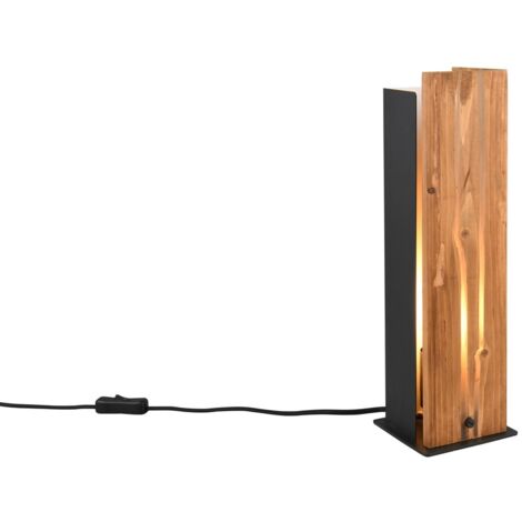 Lampada da tavolo KARUNI legno nero E27 10W Trio 40cm