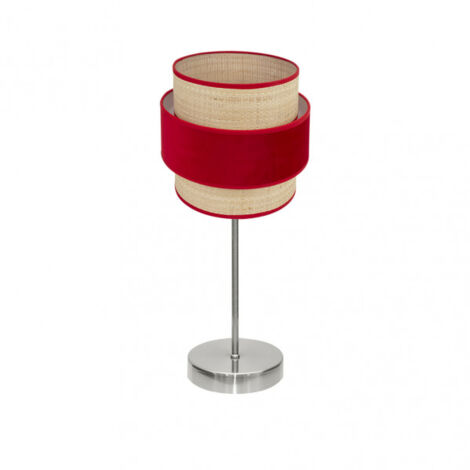 Lampada da tavolo Kings 1xe14 nichel/rosso naturale 43x18x18 cm
