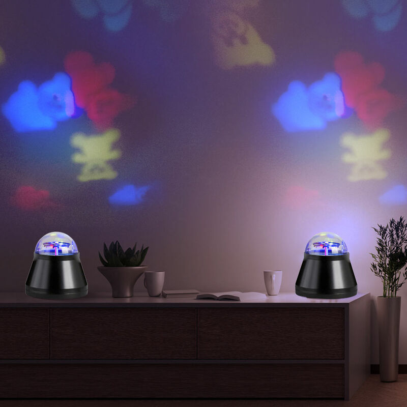 Image of Lampada da tavolo, lampada da camera, lampada per bambini con orsi, luce di proiezione colorata, lampada decorativa, led 4W, PxH 10x10,5 cm, set di 2
