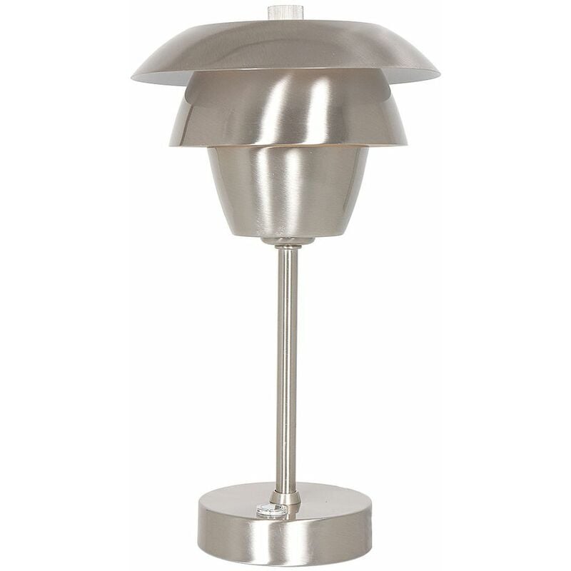 Image of Lampada da tavolo lampada da comodino lampada da comodino lampada da tavolo lampada da comodino 4-passi touch dimmerabile, metallo argento, 1x