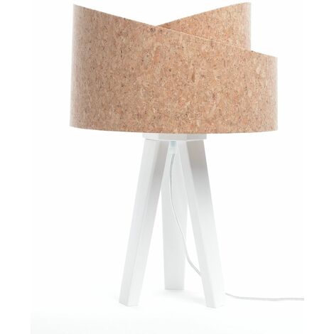 Relaxdays Lampada da Scrivania, Porta Libri & Cellulare in Legno, E27,  Accessori per Cameretta & Salotto, Naturale/Crema