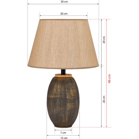 Lampada da tavolo, lampada da comodino, luce da soggiorno Lamp E 27 Max 40 W