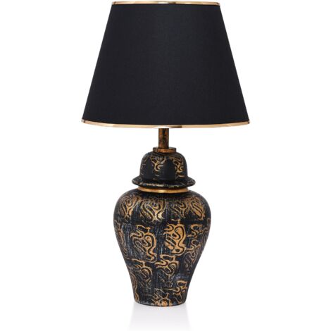 Lampada da tavolo, lampada da comodino, luce da soggiorno Lamp Gold Nero