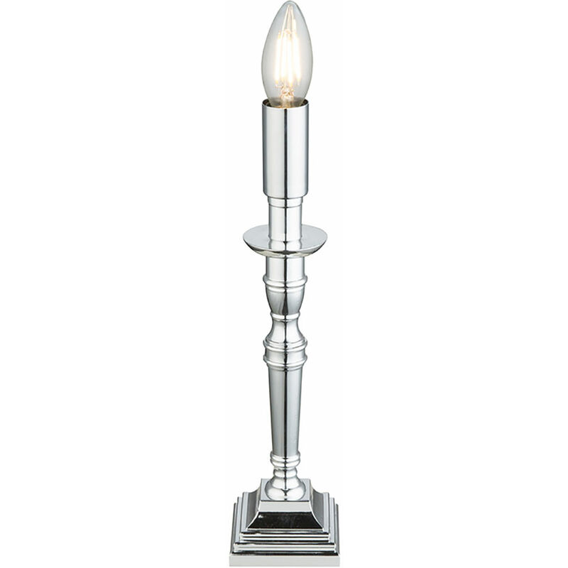 Image of Lampada da tavolo lampada da comodino in stile rustico vintage lampada da tavolo vintage retrò argento, aspetto candeliere in cromo, 1x led 4W 400Lm