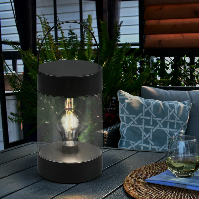 Image of Lampada da tavolo lampada da esterno lampada da tavolo terrazza, interruttore batteria timer resistente alle intemperie IP44, nero opaco, 1x led