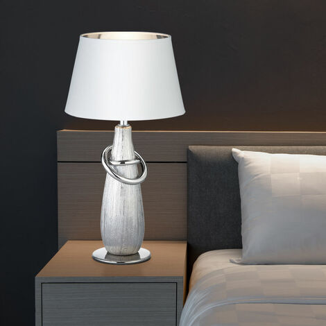 Lampada da comodino, lampada da tavolo bianca, lampada da lettura per camera  da letto, teli decorativi