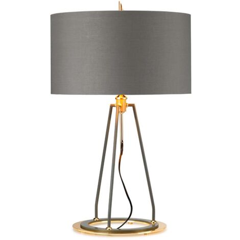Lampada da tavolo Lampada da scrivania Lampada laterale Lampada da comodino H 73,7 cm Gold Grey