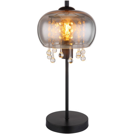 Lampada da tavolo, lampada da scrivania, lampada laterale, lampada da soggiorno, metallo nero opaco