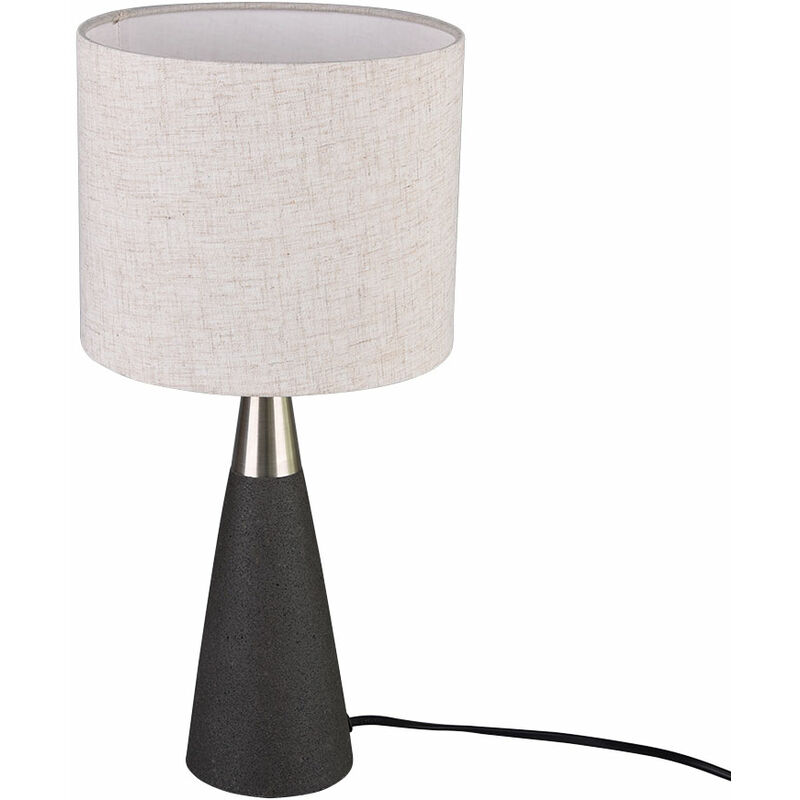 Image of Etc-shop - Lampada da tavolo lampada da tavolo con paralume beige lampada da tavolo design moderno soggiorno, tessuto in cemento, 1x E27, DxH 20x42 cm