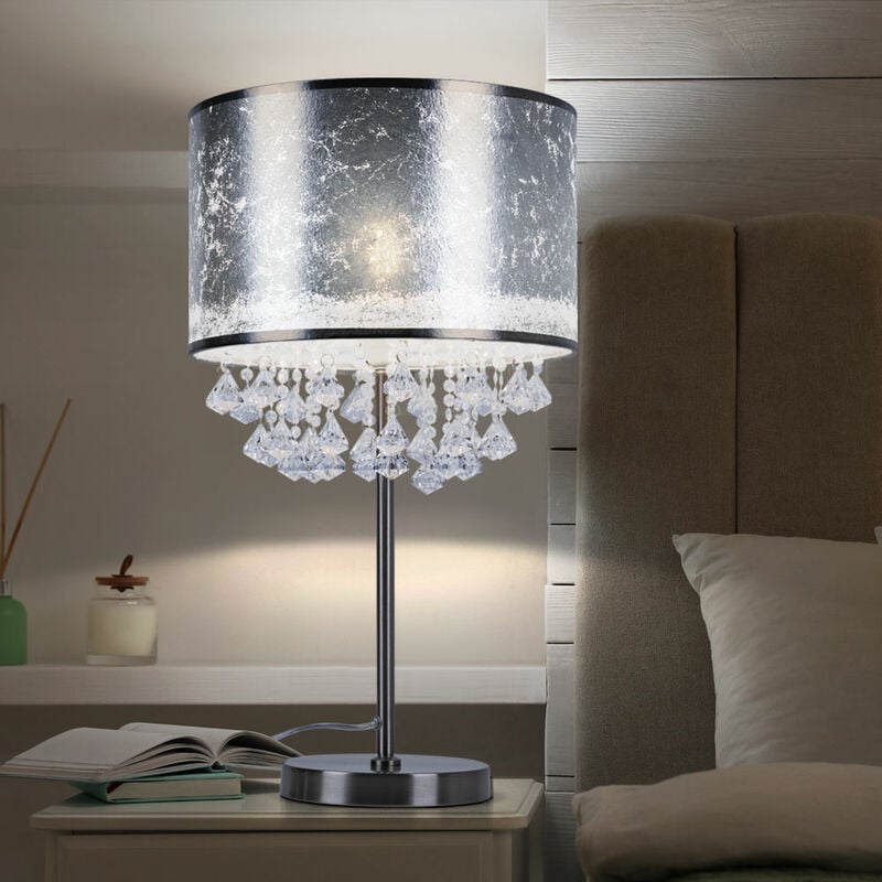 Image of Lampada da tavolo, lampada da terra, dimmer, telecomando, cristalli per faretti in un set di lampadine LED RGB