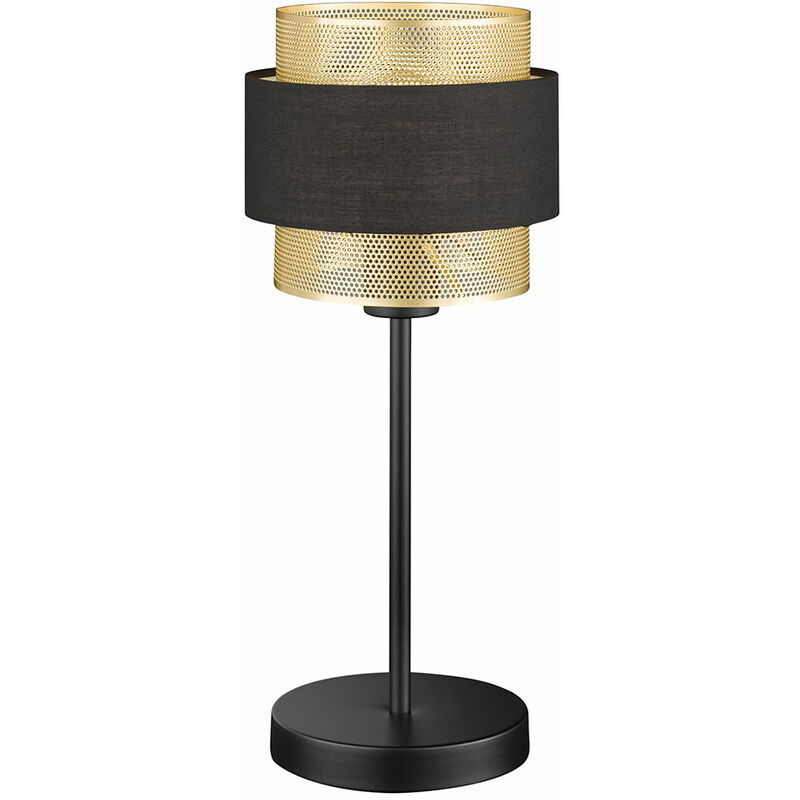 Image of Lampada da tavolo lampada da tavolo in metallo oro nero lampada da comodino camera da letto lampada da comodino oro nero, ferro acciaio, attacco E27,