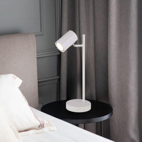 Lampada da tavolo Lampada da tavolo Lampada da lettura bianca Spot mobile, metallo alluminio, 1x attacco GU10, LxLxH 16,5x12x35cm